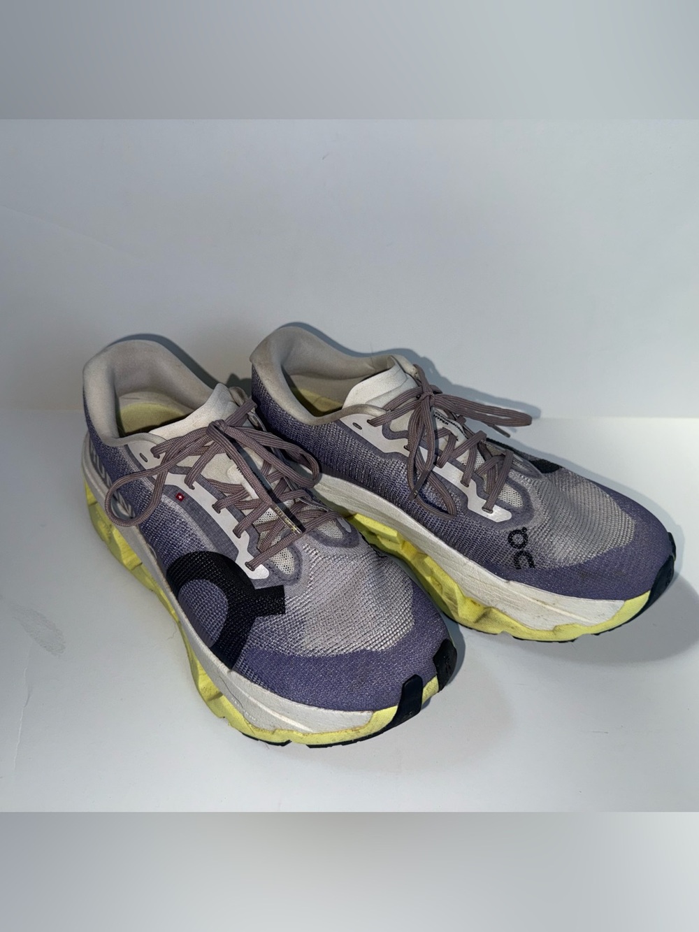 On cloudmonster 3 hyper Running Lavender Athletic Sneakers with Yellow Sole